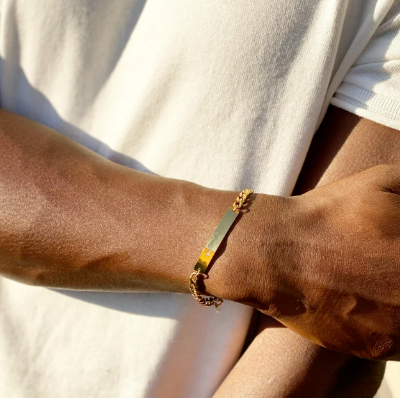 Picture of Stainless Steel Chain Bracelets For Man-Chain Bracelet For Men - Gold
