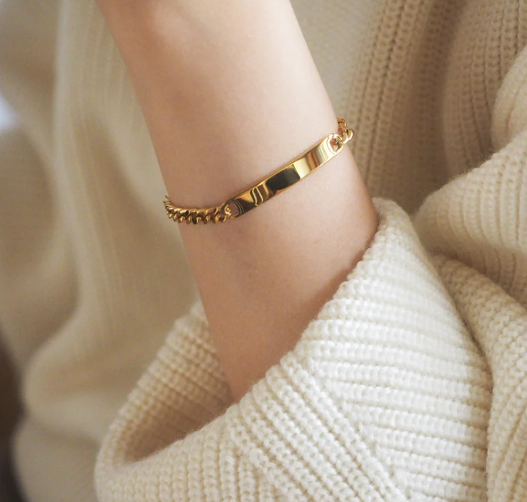 Picture of Stainless Steel Chain Bracelets For Man-Chain Bracelet For Men - Gold