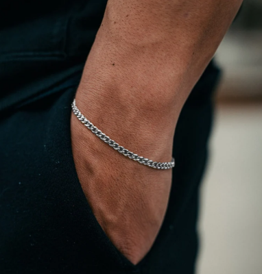 Picture of Chain Bracelet For Men- Fashion Bracelet For Men - Silver