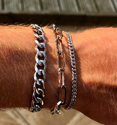 Picture of Chain Bracelet For Men- Fashion Bracelet For Men - Silver