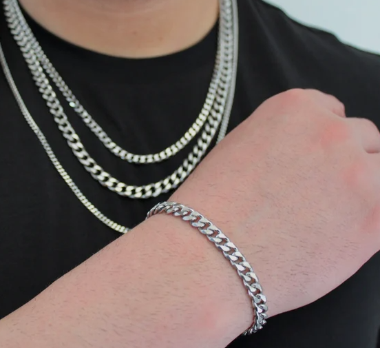 Picture of Men's Powerful Stainless Steel Bracelet- Best Chain Bracelet - Silver