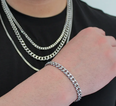 Picture of Men's Powerful Stainless Steel Bracelet- Best Chain Bracelet - Silver