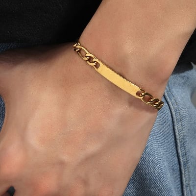 Picture of Unique Bracelet for Men-Chain Bracelet For Men - Gold
