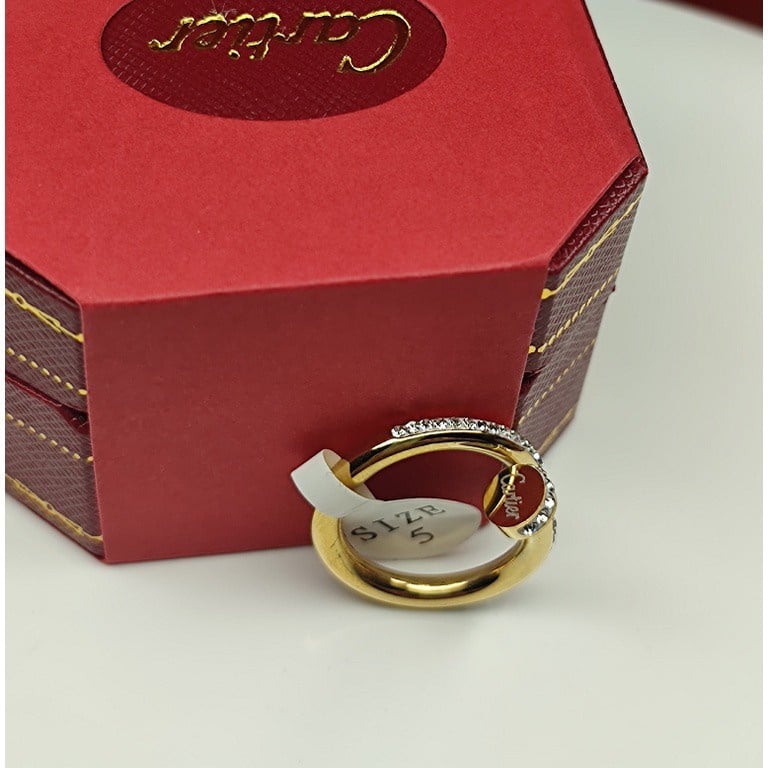 Picture of Steel Chain Finger Ring- Fashionable Man's Finger Ring - Gold