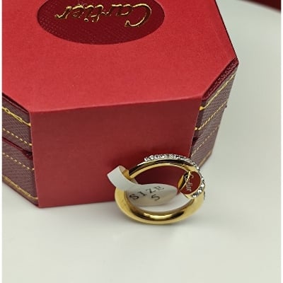 Picture of Steel Chain Finger Ring- Fashionable Man's Finger Ring - Gold