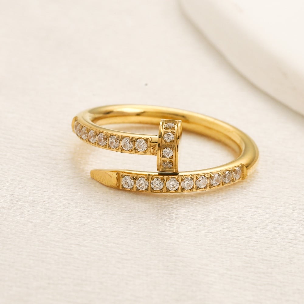 Picture of Steel Chain Finger Ring- Fashionable Man's Finger Ring - Gold