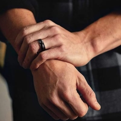 Picture of Stainless Chain Finger Ring- Steel Ring Finger - Finger Ring For Men - Black