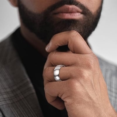 Picture of Steel Finger Ring- Fashionable Man's Finger Ring - Silver
