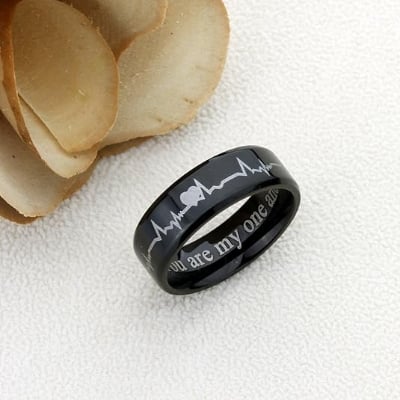 Picture of Finger Ring For Men- Stainless Steel Finger Ring For Men - Black