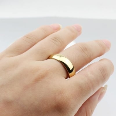 Picture of Finger Ring For Men- Stainless Steel Finger Ring For Men - Gold
