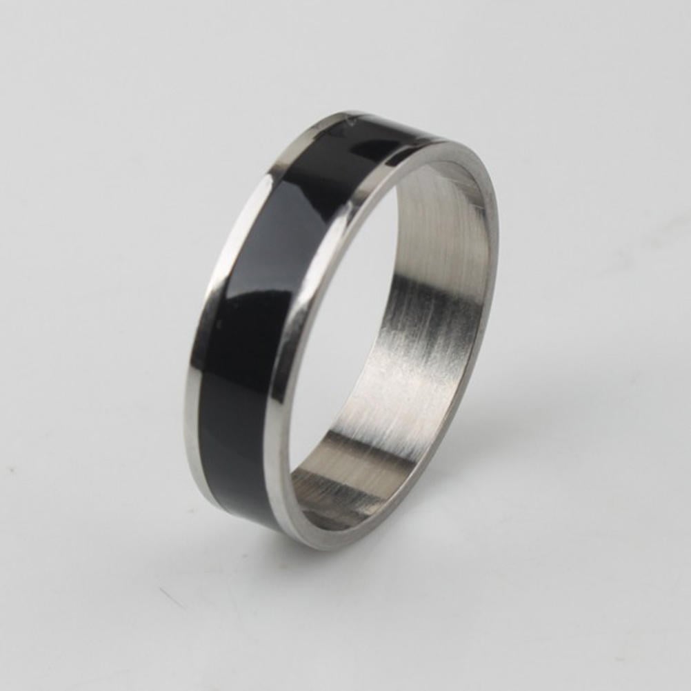 Picture of Stylish Stainless Steel Ring For Men- Fashion Finger Ring - Black