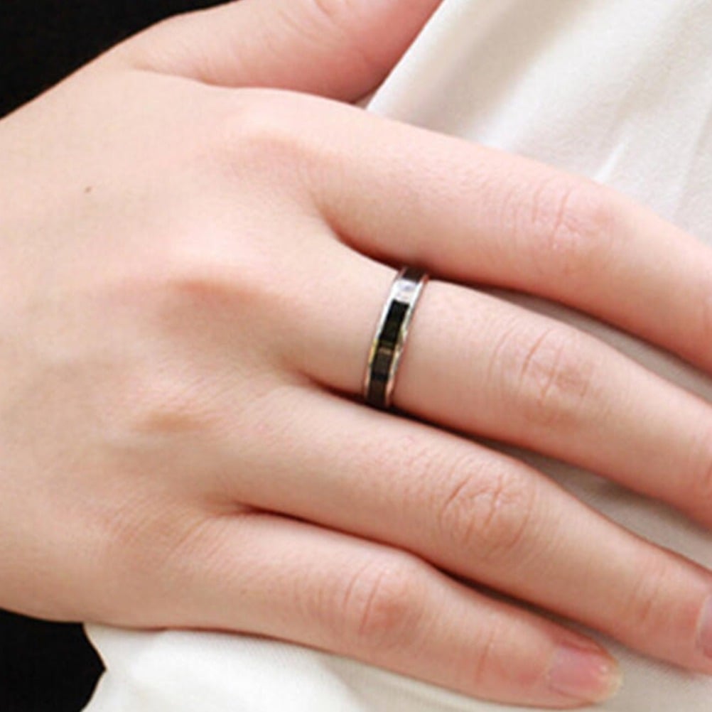 Picture of Stylish Stainless Steel Ring For Men- Fashion Finger Ring - Black