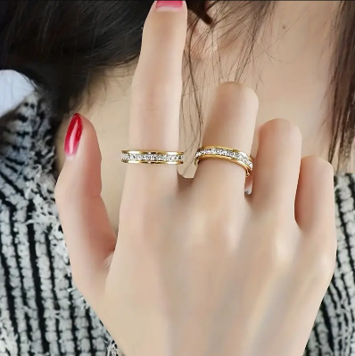 Picture of Stainless Steel Ring- Fashionable Finger Ring - Gold