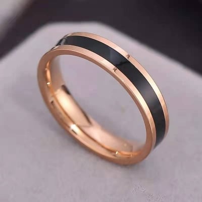 Picture of Stylish Stainless Steel Ring For Women- Fashion Finger Ring - Black