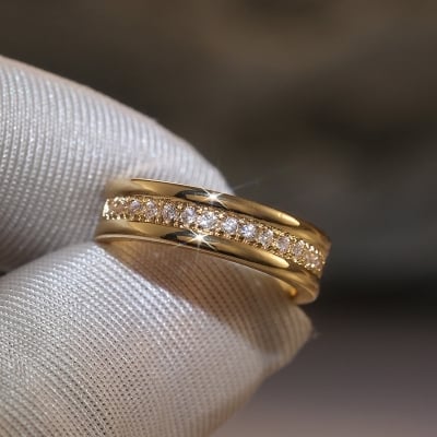 Picture of Good Quality Finger Ring For Men- Stylish Finger Ring - Gold