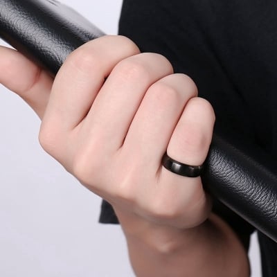 Picture of Stainless Steel Finger Ring For Men - Lifestyle - Black