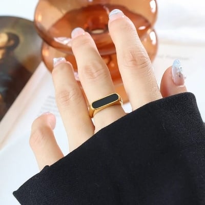 Picture of Finger Ring For Women- Stainless Steel Finger Ring For Women - Gold