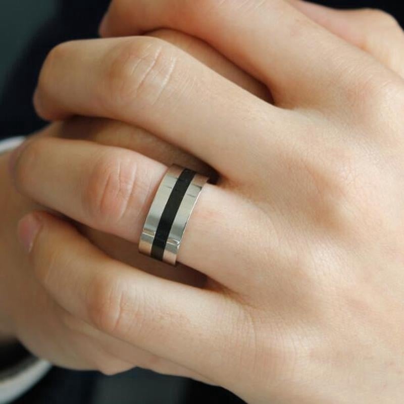 Picture of Men's Metal Ring- Stainless Steel Finger Ring - Silver
