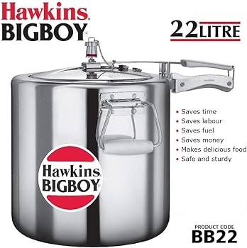Picture of Hawkins Pressure Cooker/ Hawkins Bigboy 22 Litre Silver