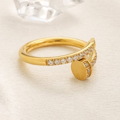 Picture of Unisex Stainless Steel Wide Comfort Fit Band Ring for Women And Men - Gold