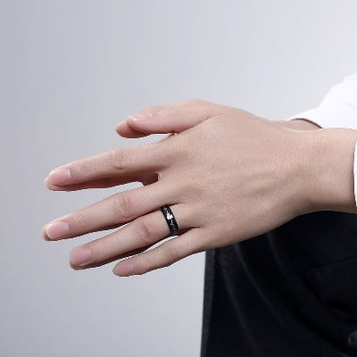 Picture of Stainless Steel Finger Ring For Men- Ring For Men - Black