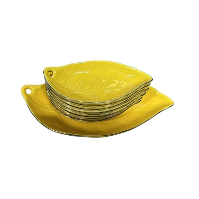 Picture of New leaf design 7 Pcs Sweet Bowl Set Including Serving Dish , Oven Proof porcelain Ceramic Porcelain Snack Bowl Set,Ceramic Firni Set & bati, Soup & Firni Bati (Multicolour) Multicolor