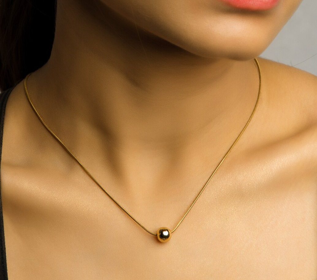 Picture of Thick Snake Chain Necklace- Stylish Snake Chain- Fashionable Snake Fashion Chain Locket - Gold