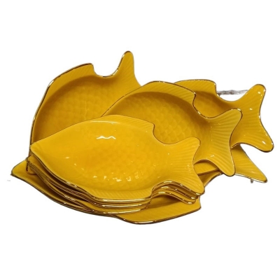 Picture of New fish design 7 Pcs Sweet Bowl Set Including Serving Dish , Oven Proof porcelain Ceramic Porcelain Snack Bowl Set,Ceramic Firni Set & bati, Soup & Firni Bati Multicolor