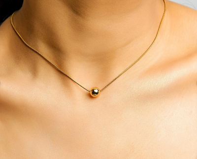 Picture of Luxury & Flat Snake Chain Necklace Fashion Locket- Fashionable Locket - Gold, 