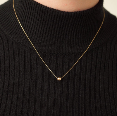 Picture of Fashionable Rounded Snake Chain Necklace-FashionAble Snake Chain - Gold