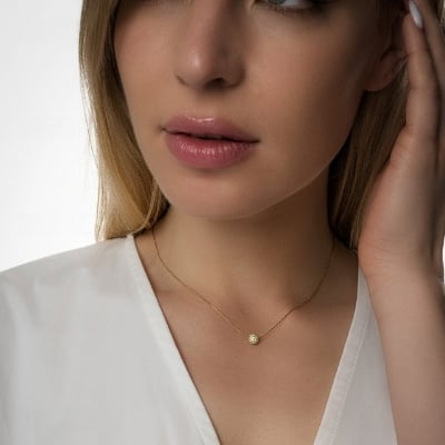 Picture of Stainless steel Snake Chain Necklace Snake Necklace- Fashionable Locket - Gold