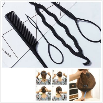 Picture of New Styling hair Stick For Girl - 4 Pcs - Black
