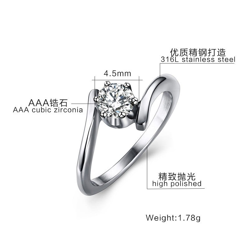 Picture of Fashion Luxury Design Jewelry Finger Ring For Women - Silver