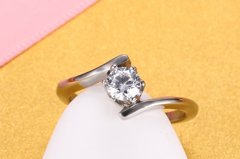 Picture of Crystal cz Stone Wedding Rings for Women - Silver