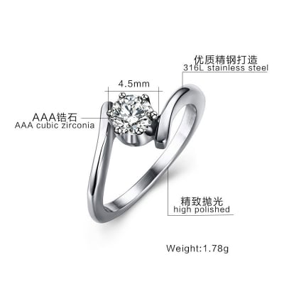Picture of Crystal cz Stone Wedding Rings for Women - Silver