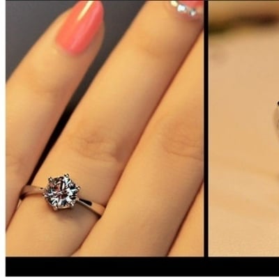 Picture of Gift Party or Engagement wedding Band ring for women - Silver