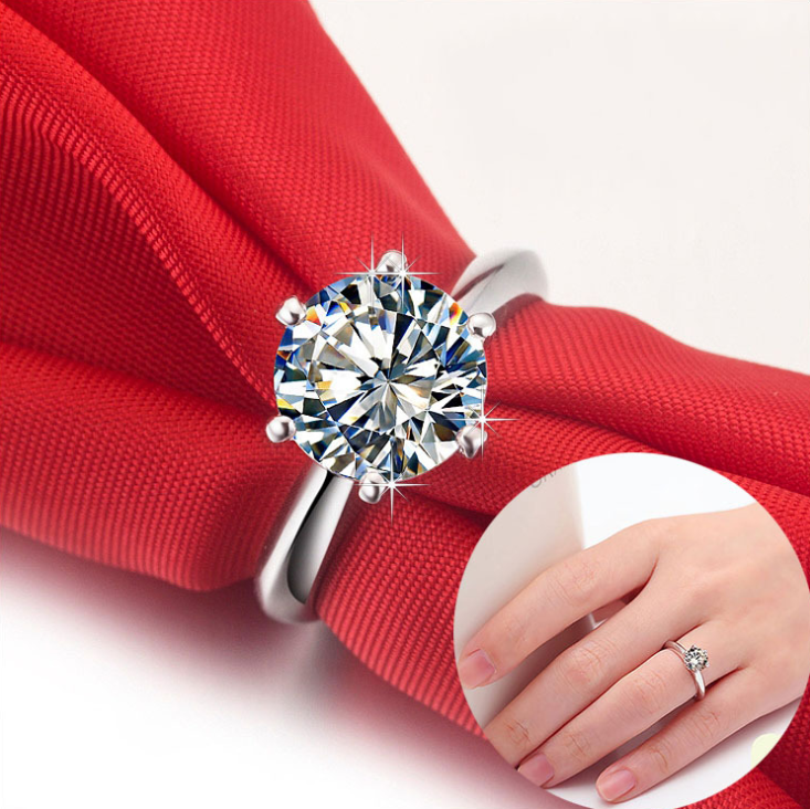 Picture of Love Crystal Woman Finger Ring- New Fashion Finger Ring - Silver