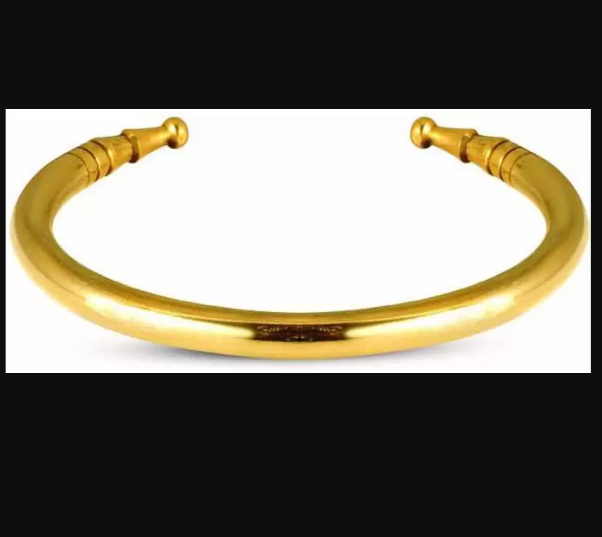 Picture of Brass Gold-plated Kada Steel Bracelet - Gold
