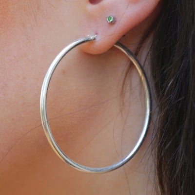Picture of Silver Fashionamble Round Ear Ring For Women - 1 Pair - Silver