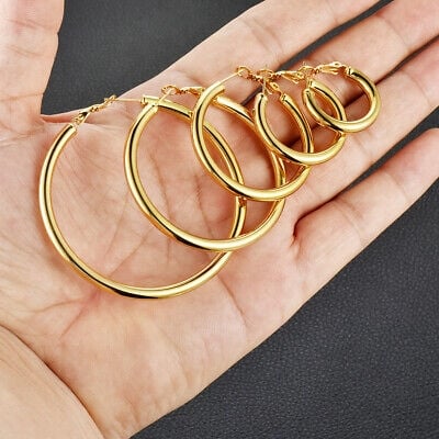 Picture of New Fashion Fine Crystal Round Drop Earrings- 1Pair - Gold