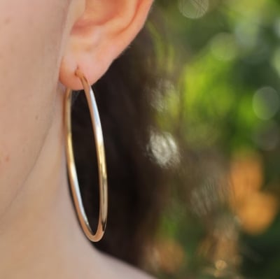 Picture of Round Ear Hoop Earrings Anti Allergy Women's Fashion Jewelry Gift-1Pair