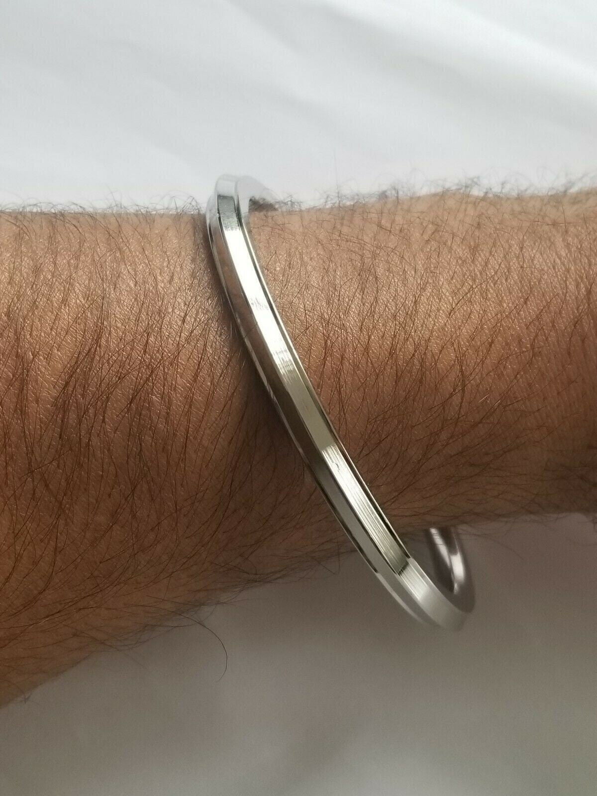 Picture of Men's Flat Curb Bracelet-Bracelet For Men - Silver