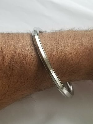 Picture of Men's Flat Curb Bracelet-Bracelet For Men - Silver