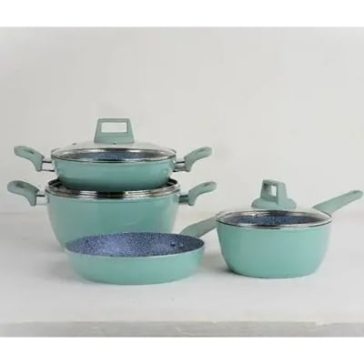Picture of Kiam Chromatic 7 Pcs Ceramic Granite Cookware Set (Induction bottom) Multicolor