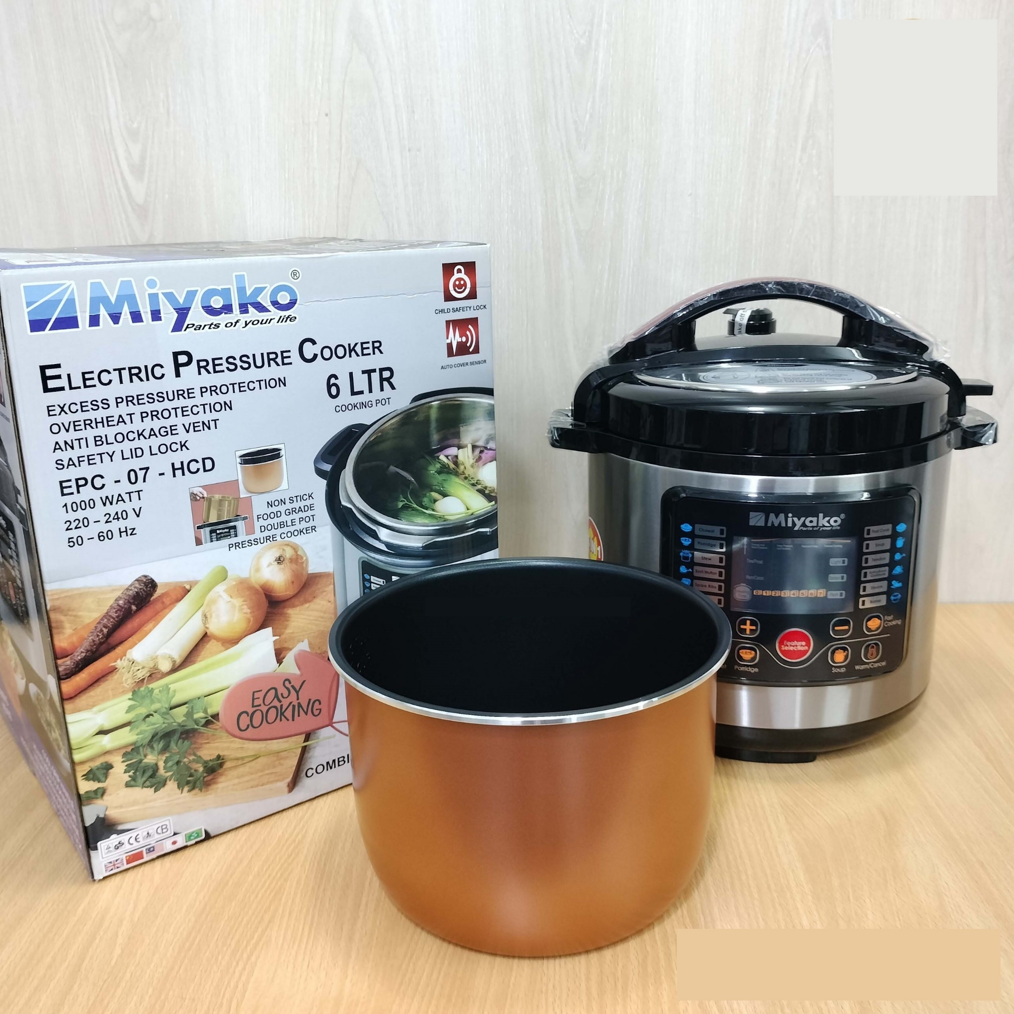 Picture of 6 Liter Miyako Electric Pressure Cooker Cooker EPC-07 DOUBLE POT Multicolor
