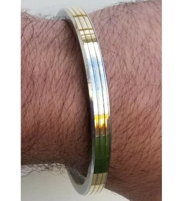 Picture of Plated Bracelet For Man-Fashion Steel Bracelet For Man - Silver