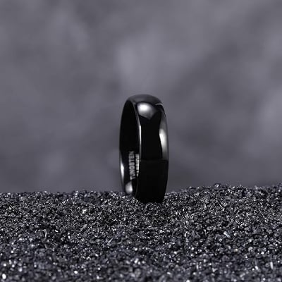 Picture of Stylish Stainless Steel Ring For Men- Fashion Finger Ring - Black