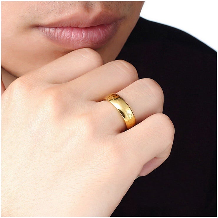 Picture of Stainless Finger Ring- Steel Ring Finger - Finger Ring For Men - Gold