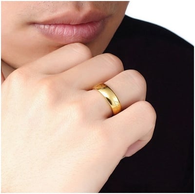Picture of Stainless Finger Ring- Steel Ring Finger - Finger Ring For Men - Gold