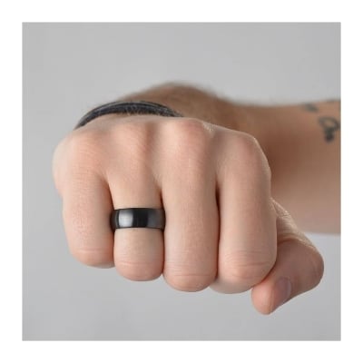 Picture of Style Men's And Thorn Jewelry Ring- Steel Finger Ring - Black